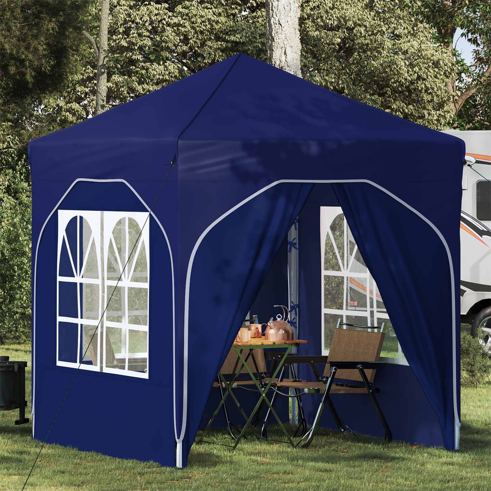 Pop-up Partyzelt 192 x 192 x 245 cm Blau