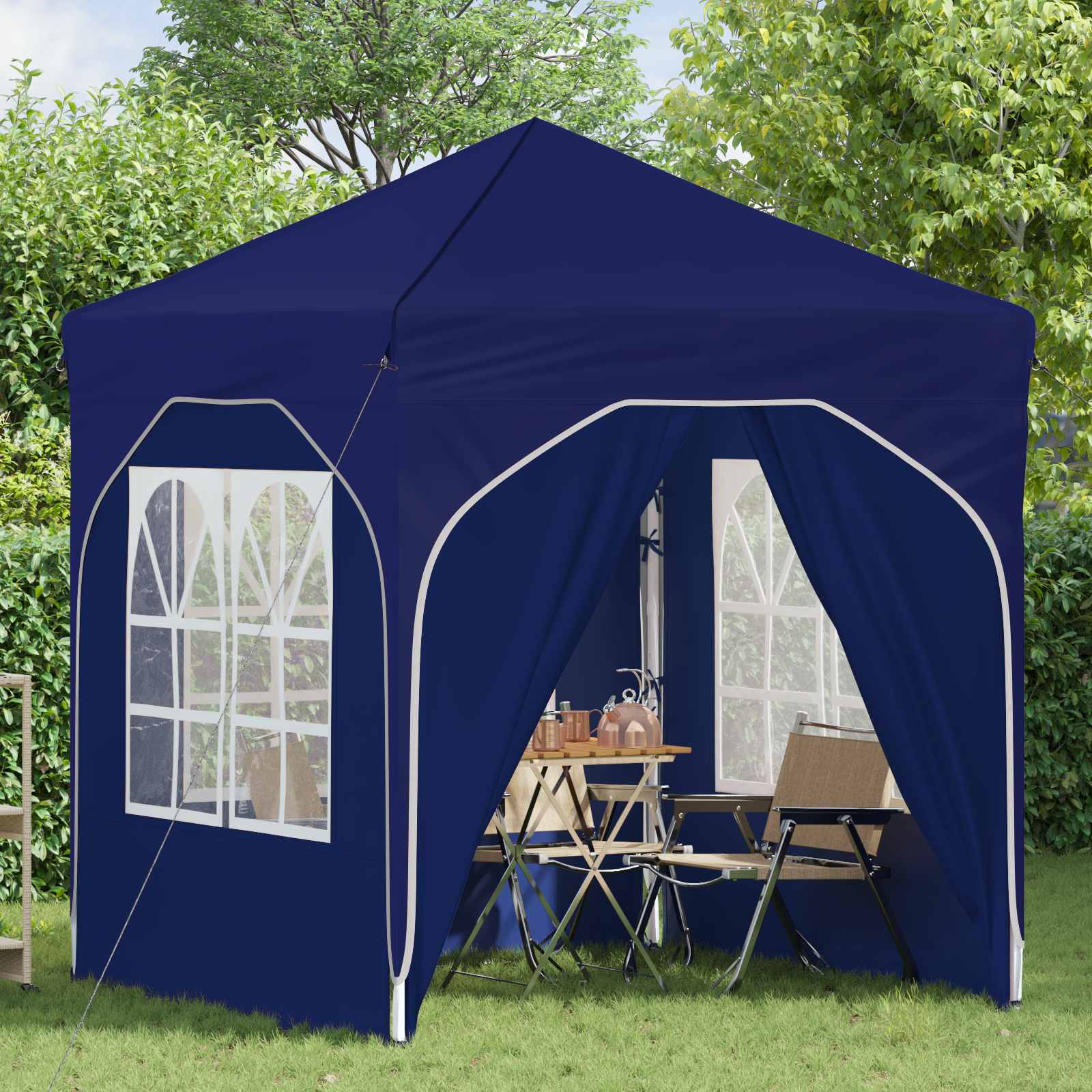 Pop-up Partyzelt 192 x 192 x 245 cm Blau