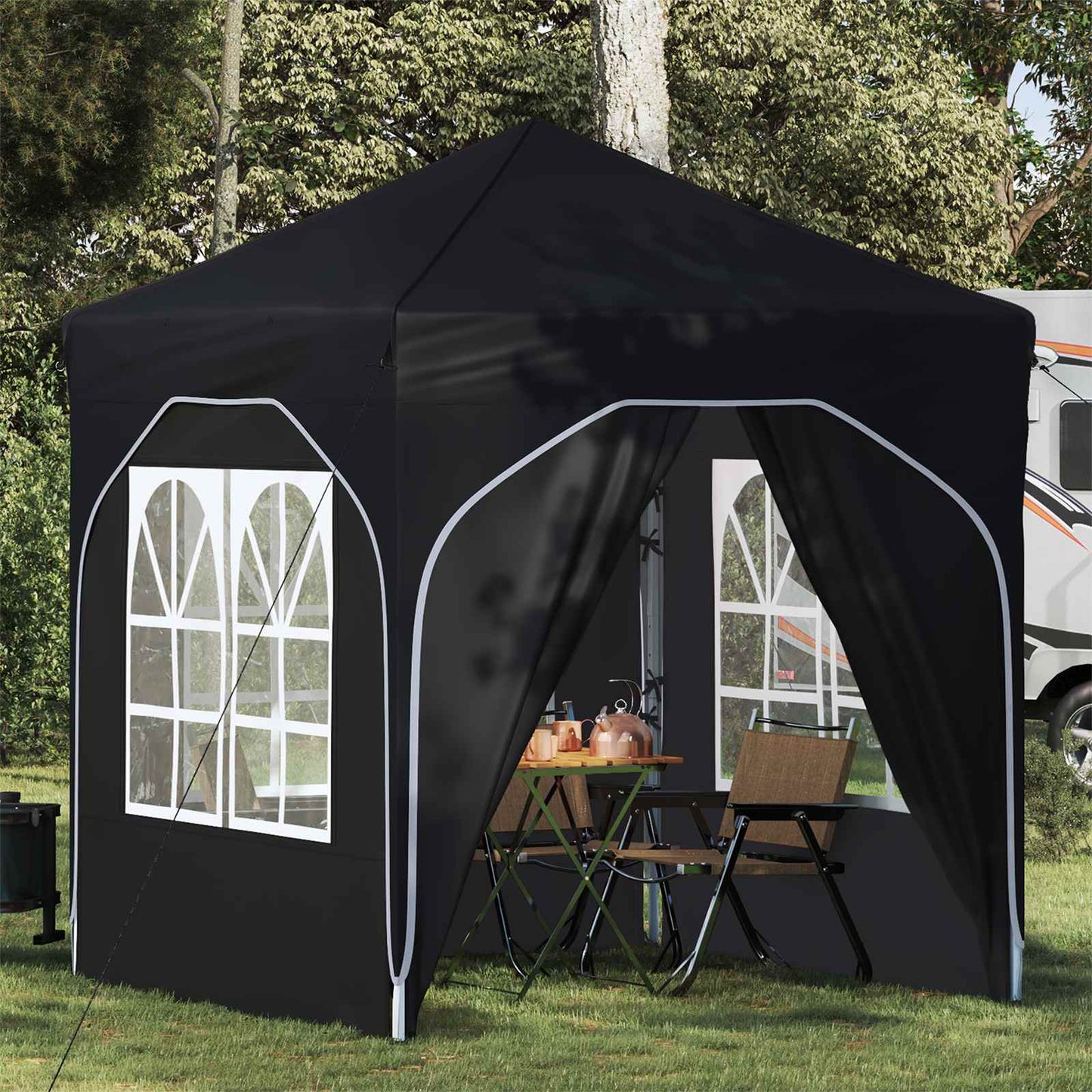 Pop-up Partyzelt 192 x 192 x 245 cm Antrazit