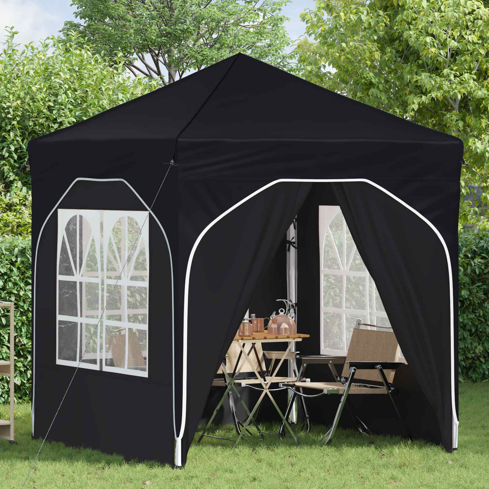 Pop-up Partyzelt 192 x 192 x 245 cm Antrazit