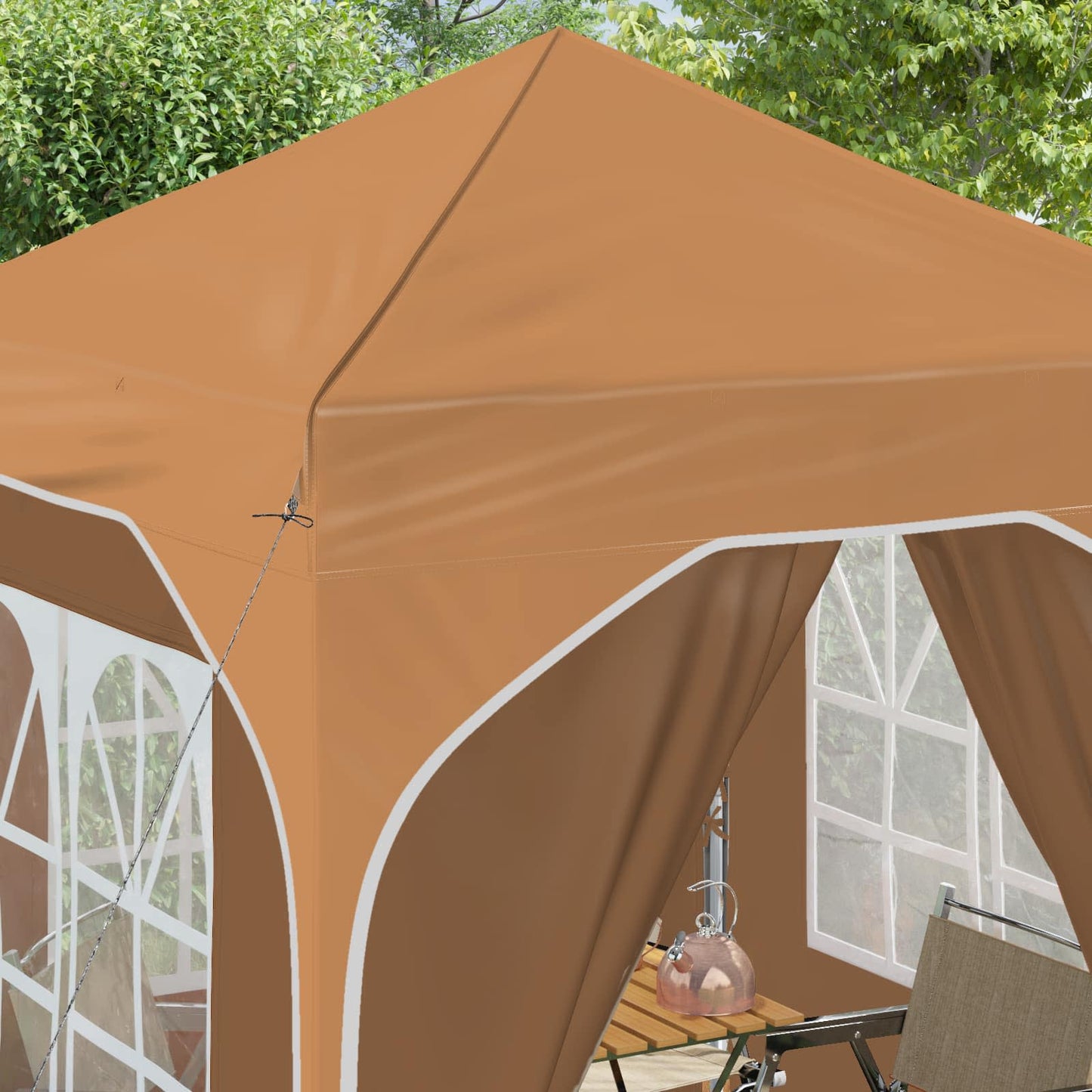 Pop-up Partyzelt 192 x 192 x 245 cm Beige