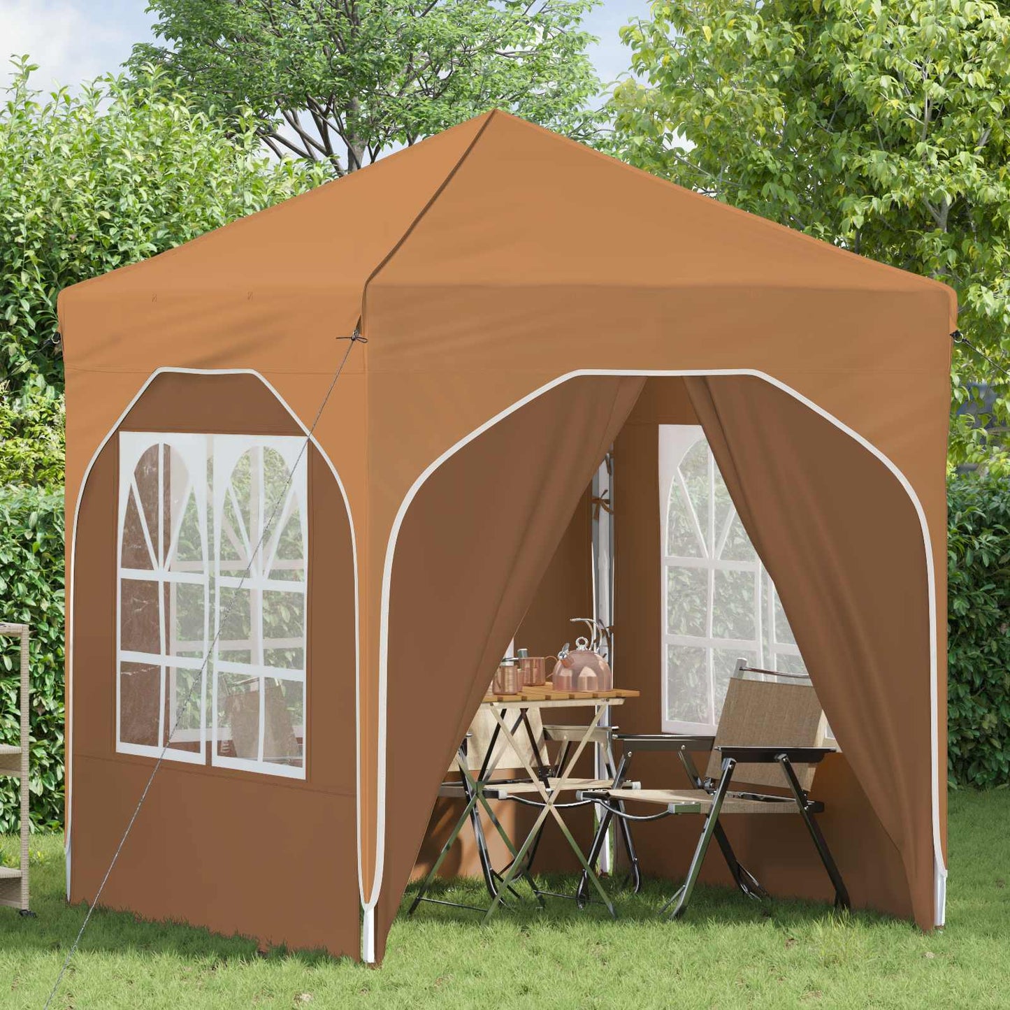 Pop-up Partyzelt 192 x 192 x 245 cm Beige