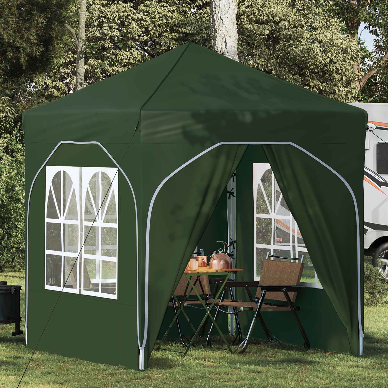 Pop-up Partyzelt 192 x 192 x 245 cm Grün