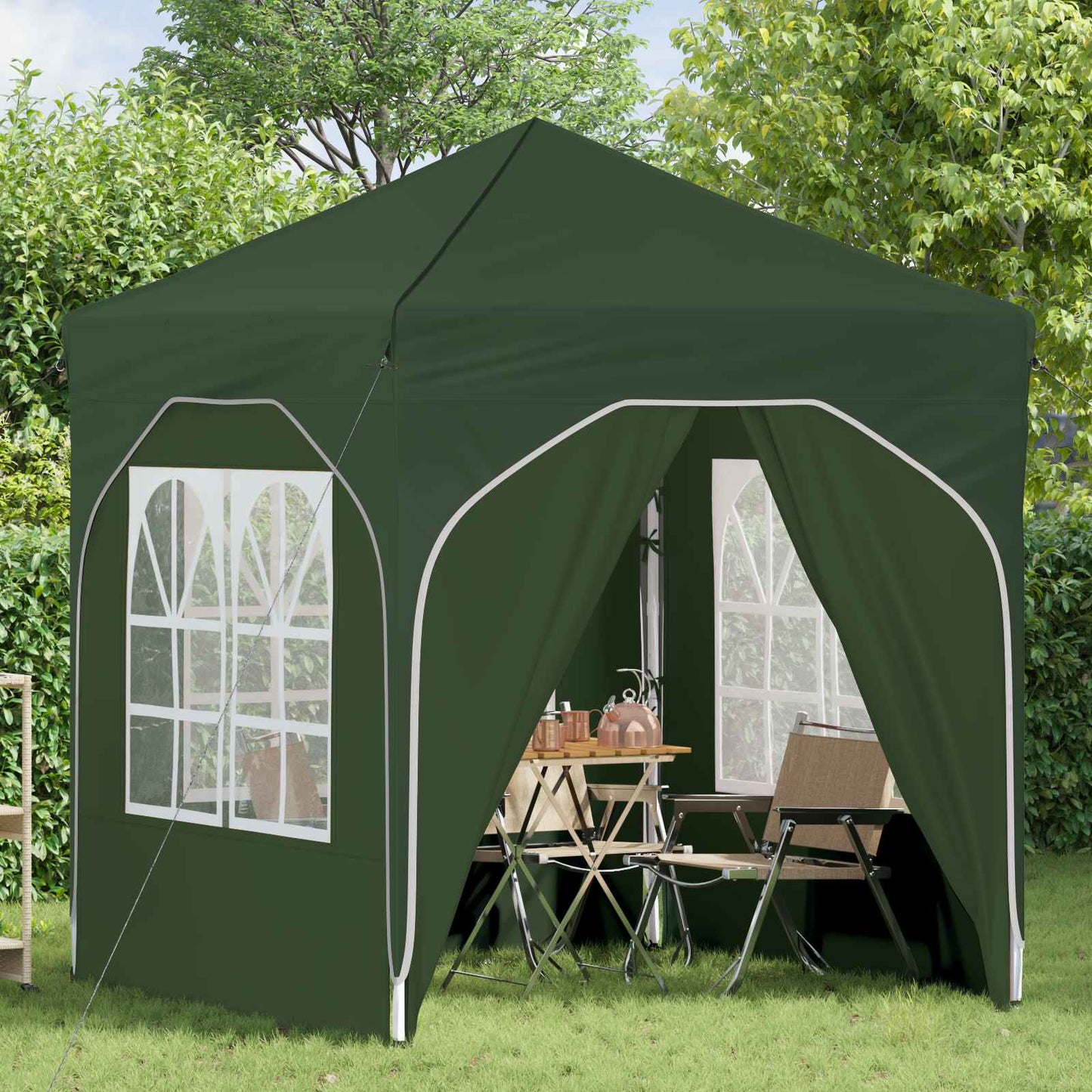 Pop-up Partyzelt 192 x 192 x 245 cm Grün