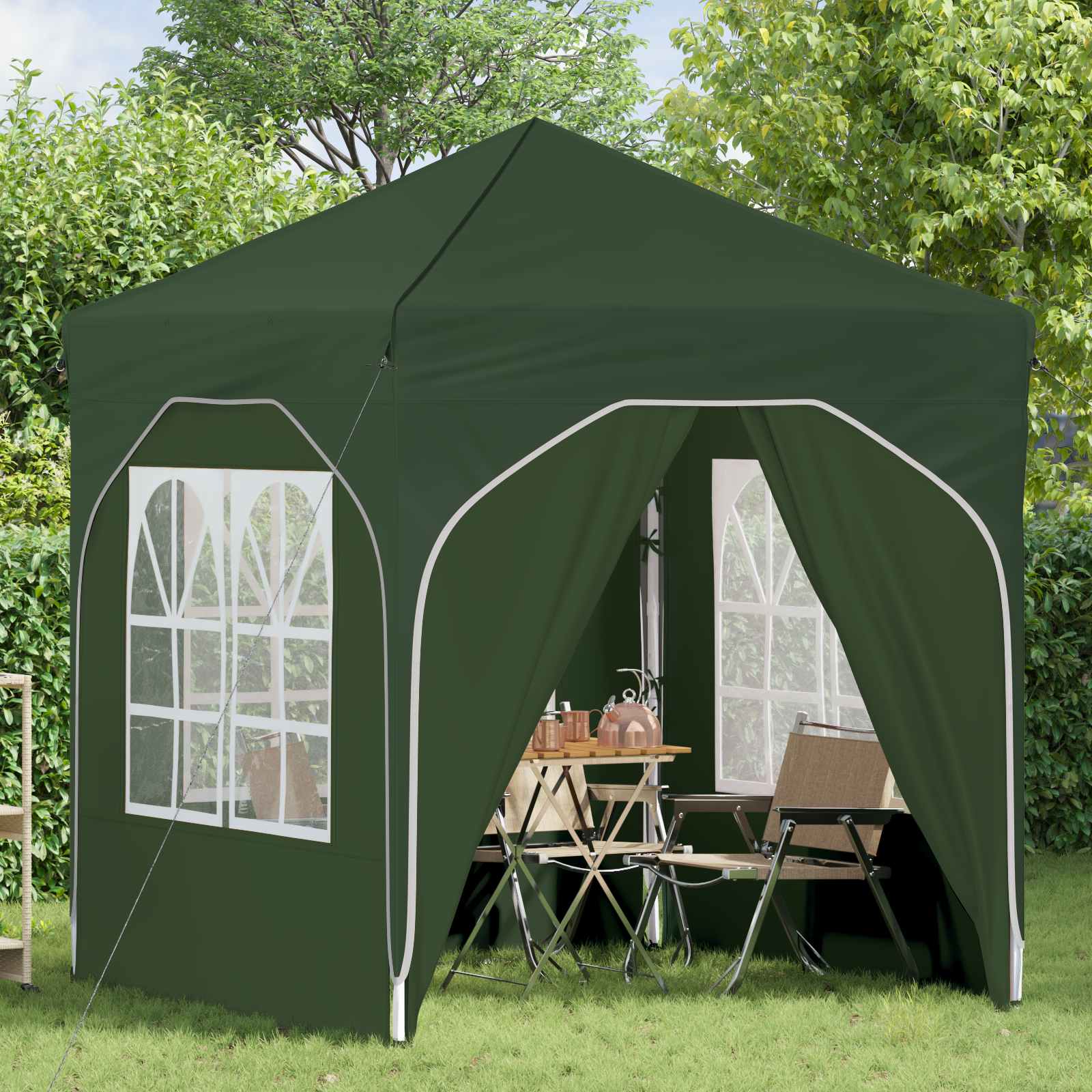 Pop-up Partyzelt 192 x 192 x 245 cm Grün