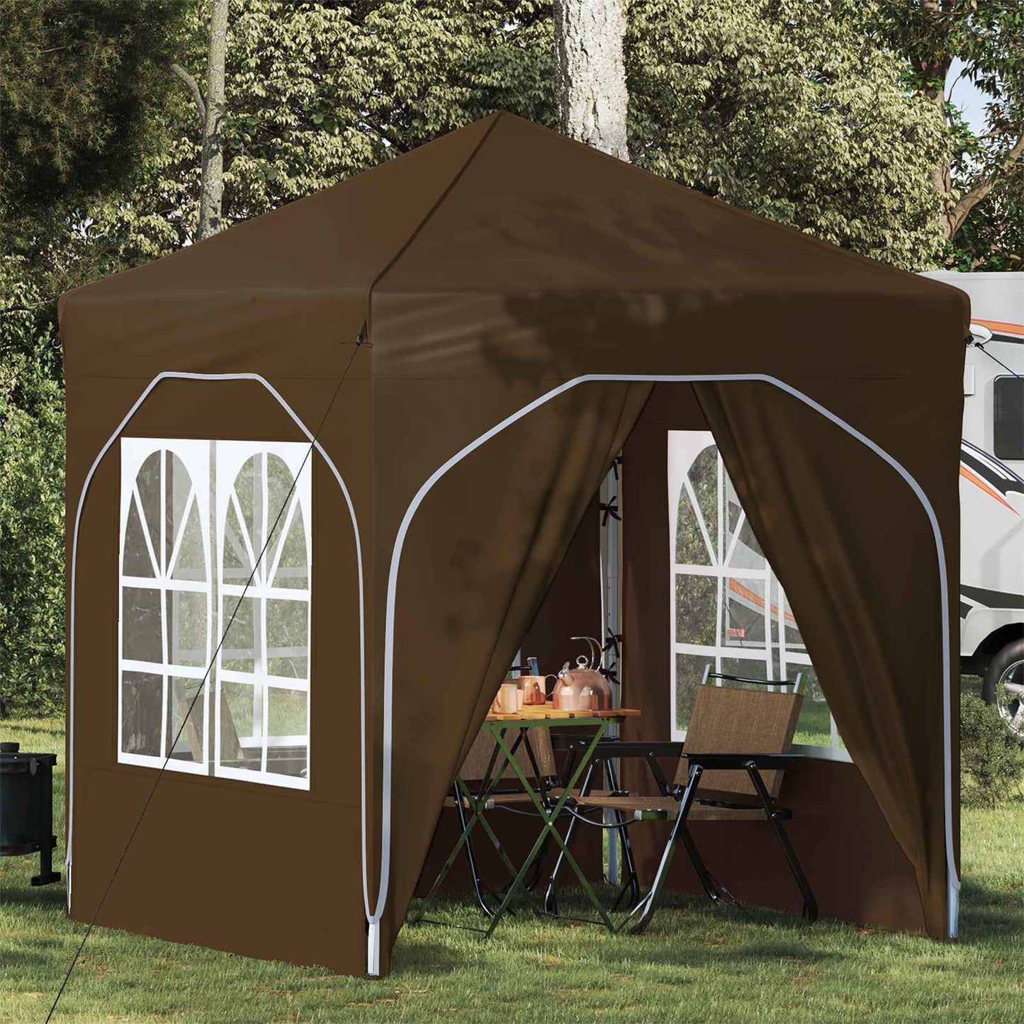 Pop-up Partyzelt 192 x 192 x 245 cm Taupe