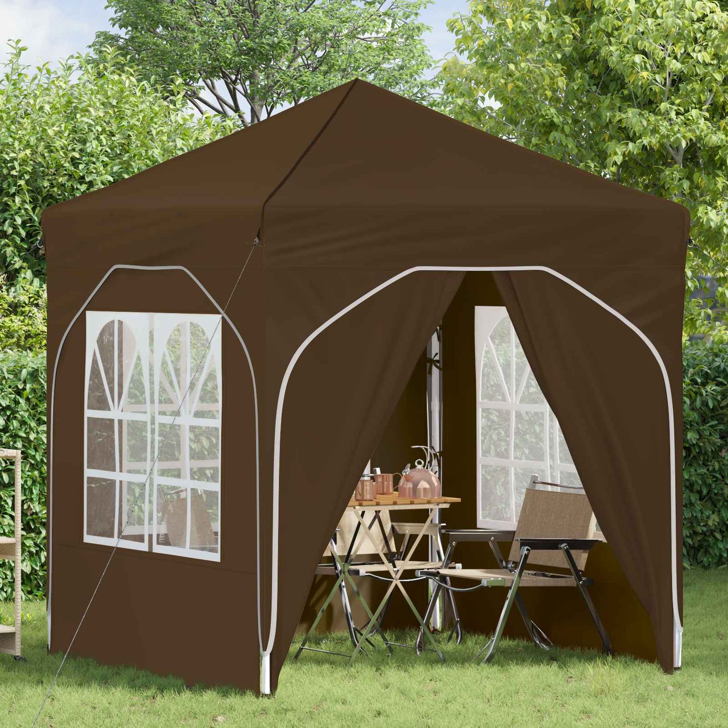 Pop-up Partyzelt 192 x 192 x 245 cm Taupe