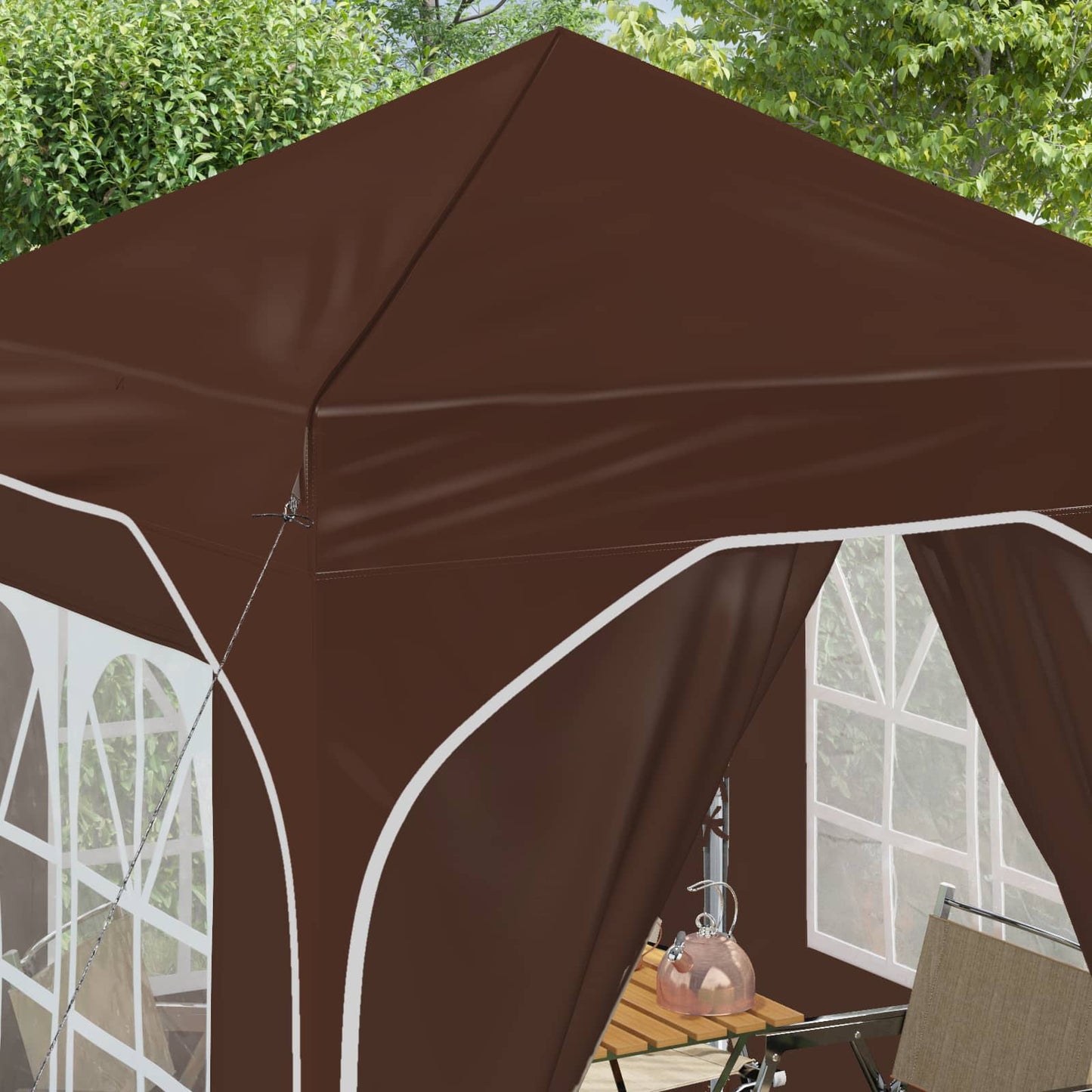 Pop-up Partyzelt 192 x 192 x 245 cm Braun