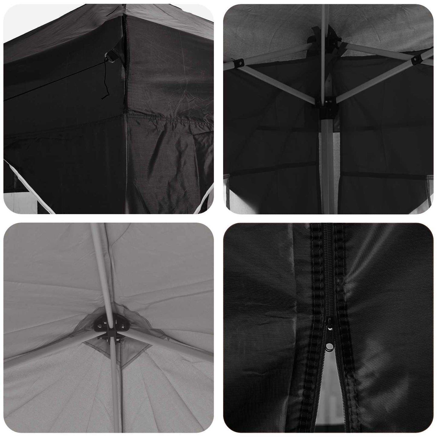 Pop-up Partyzelt 192 x 192 x 245 cm Schwarz