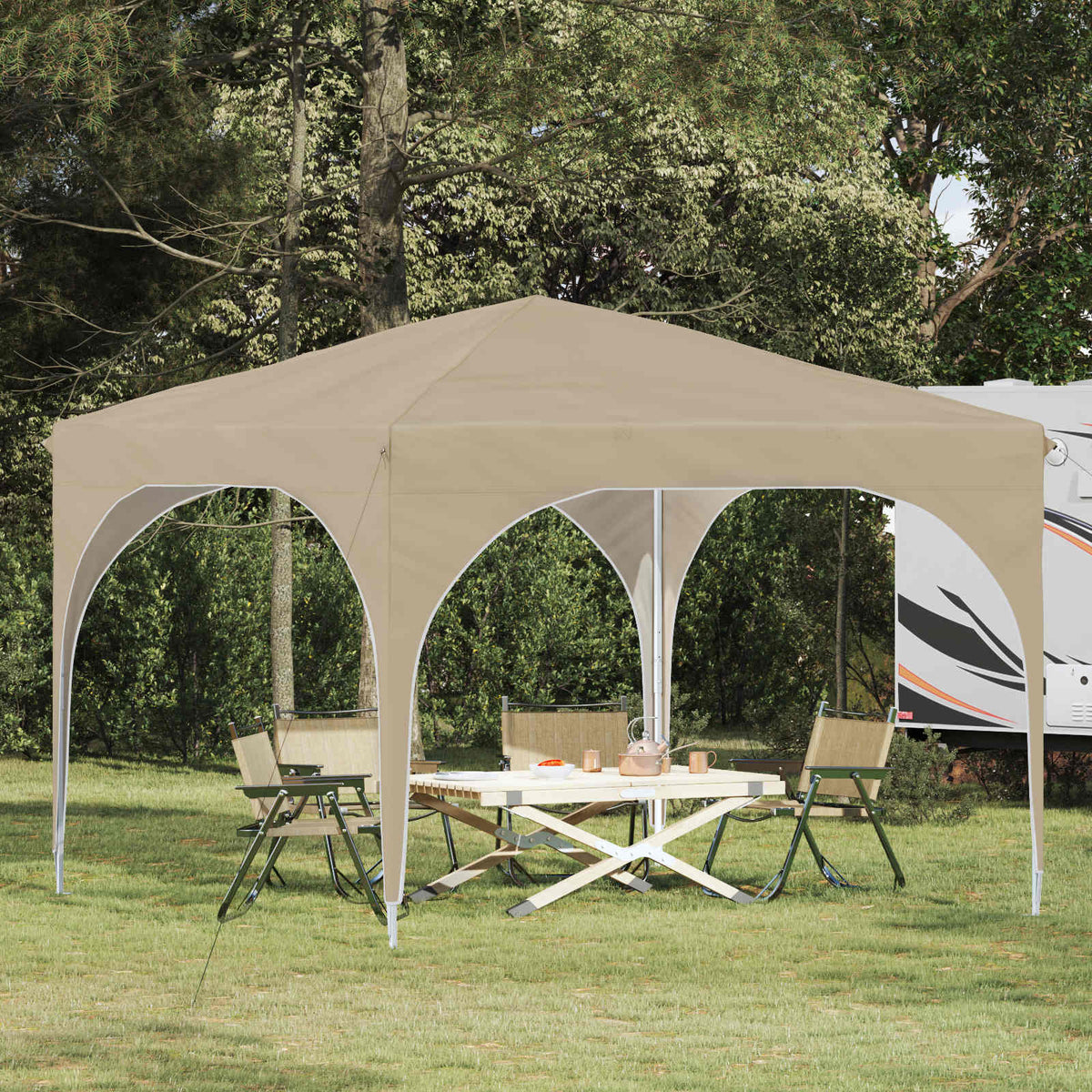 Pop-up Partyzelt 290 x 290 x 245 cm Creme