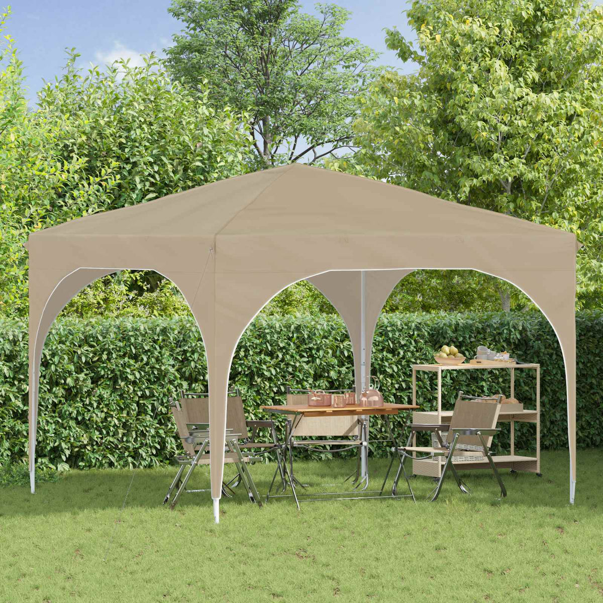 Pop-up Partyzelt 290 x 290 x 245 cm Creme
