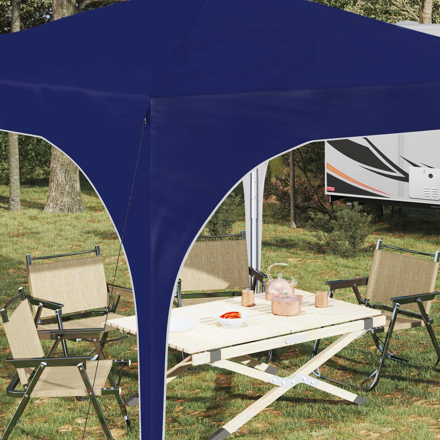 Pop-up Partyzelt 290 x 290 x 245 cm Blau