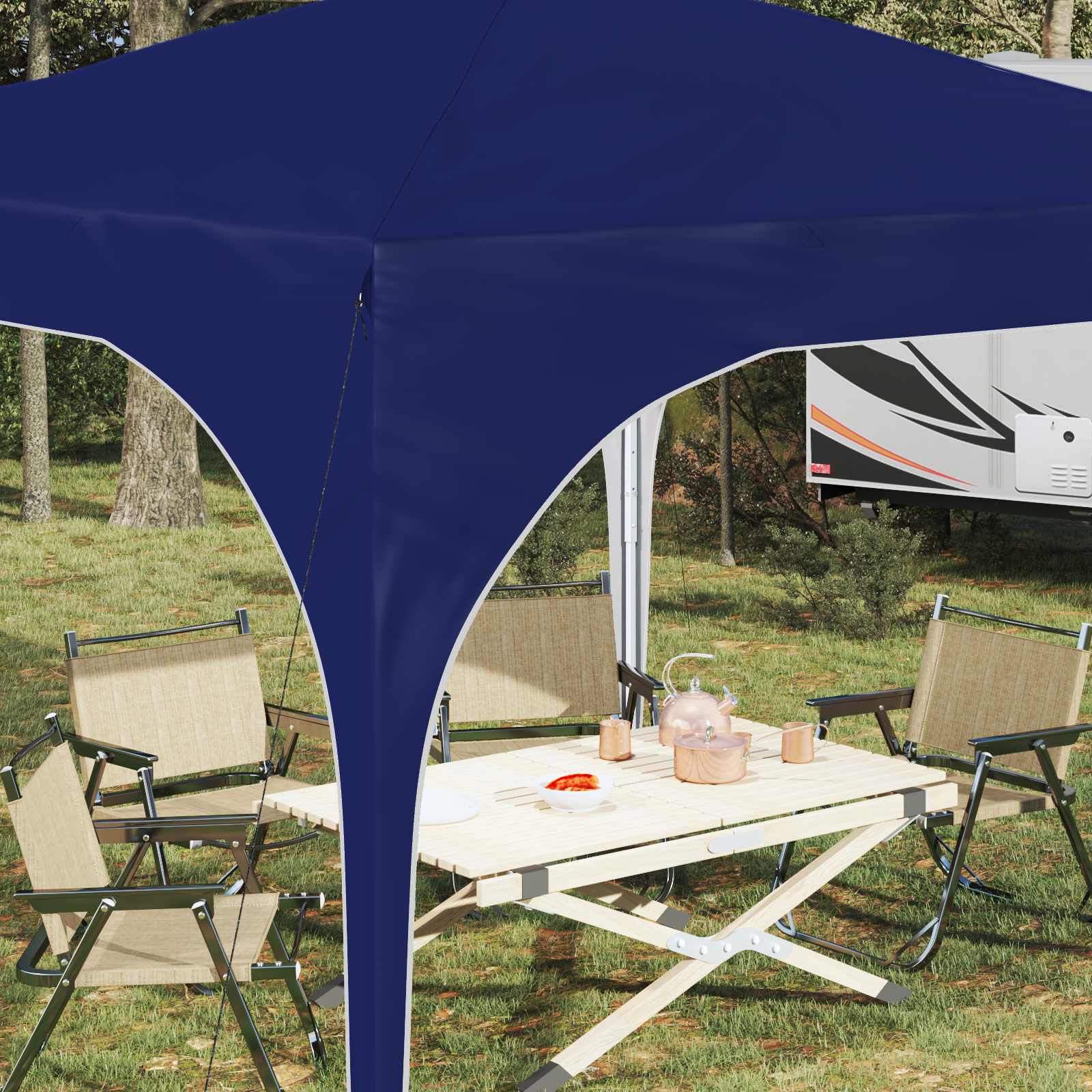 Pop-up Partyzelt 290 x 290 x 245 cm Blau
