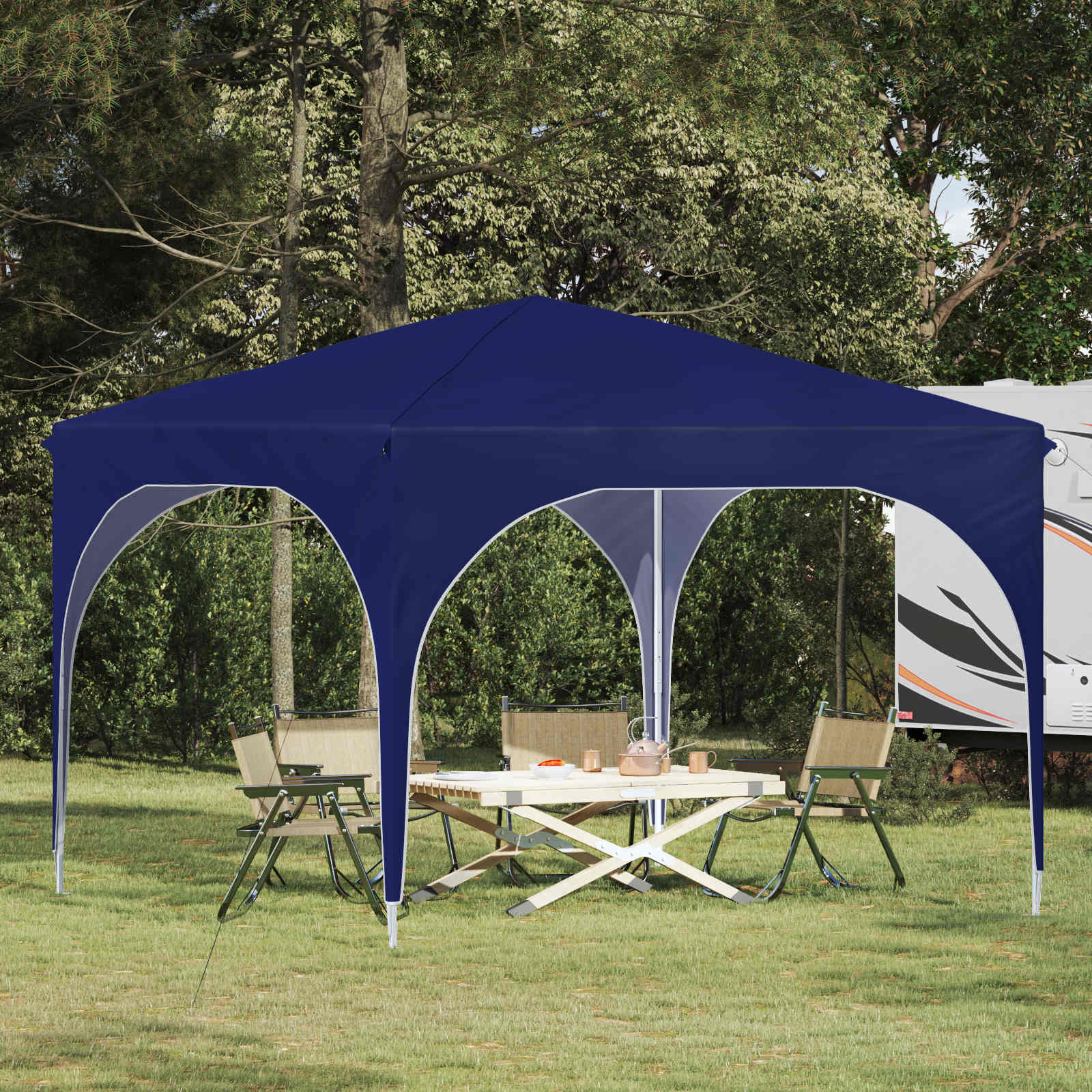 Pop-up Partyzelt 290 x 290 x 245 cm Blau