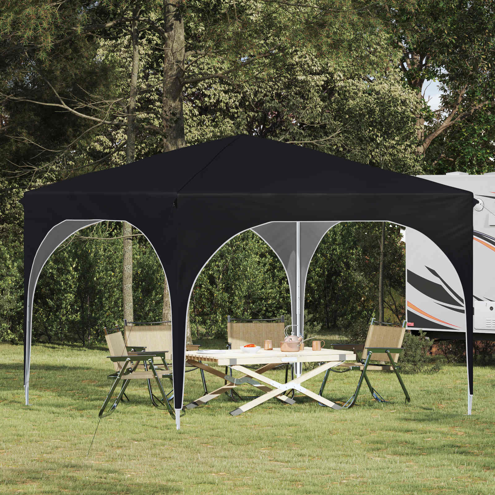 Pop-up Partyzelt 290 x 290 x 245 cm Antrazit