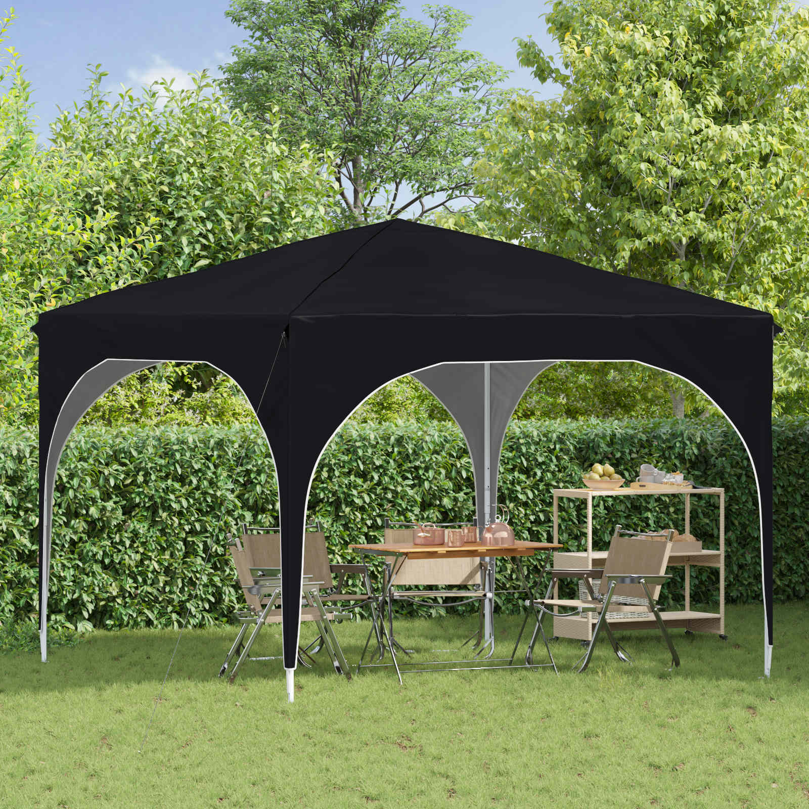Pop-up Partyzelt 290 x 290 x 245 cm Antrazit