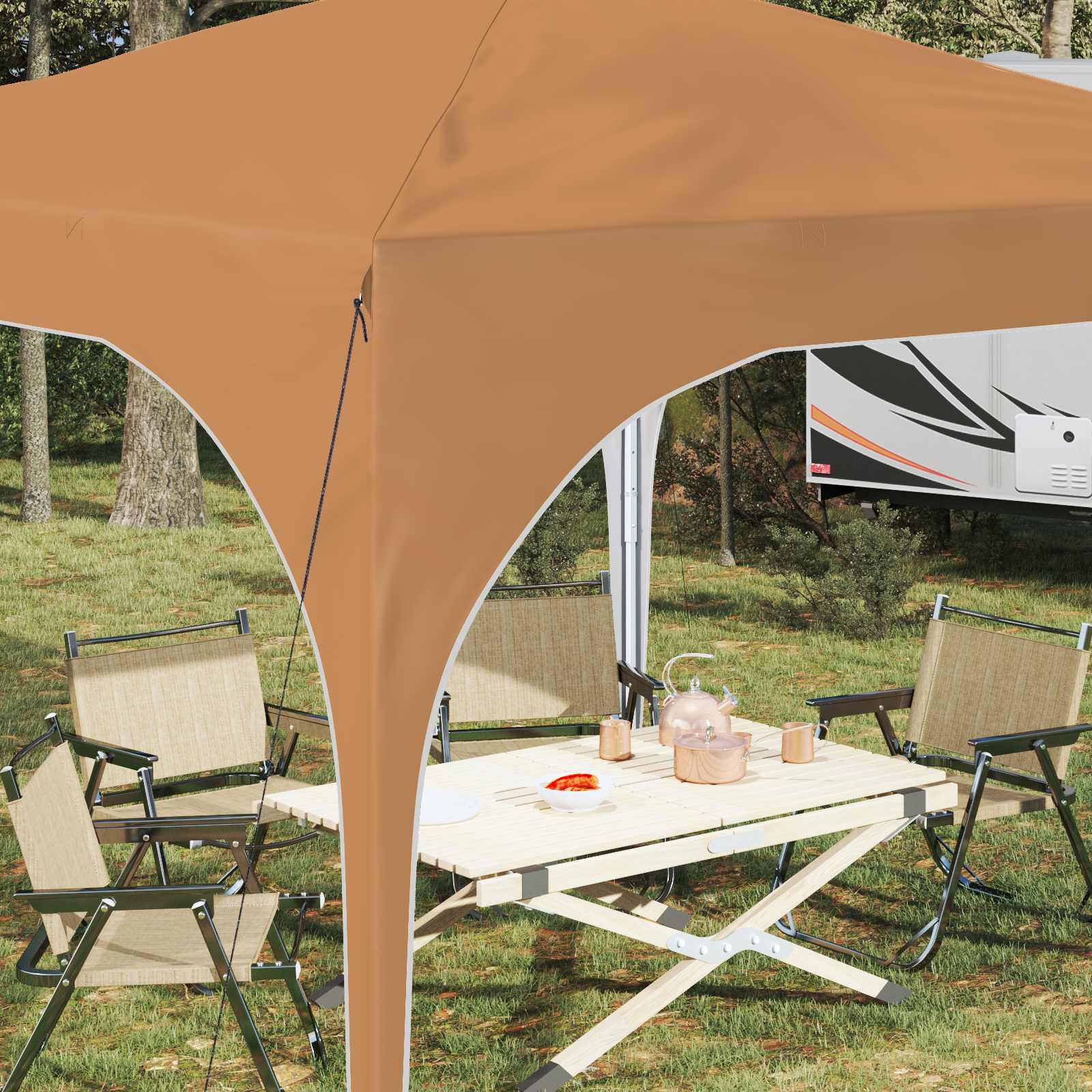 Pop-up Partyzelt 290 x 290 x 245 cm Beige