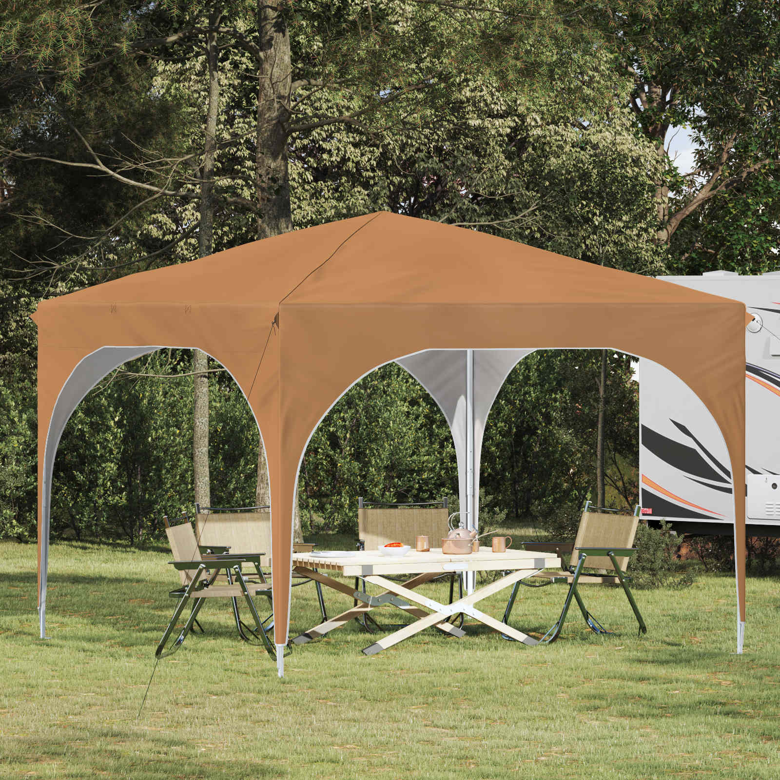 Pop-up Partyzelt 290 x 290 x 245 cm Beige