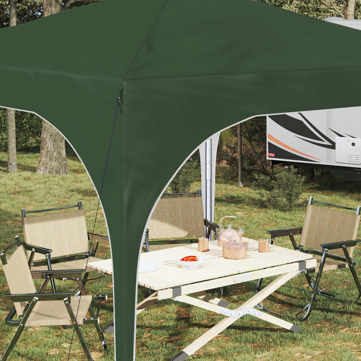 Pop-up Partyzelt 290 x 290 x 245 cm Grün