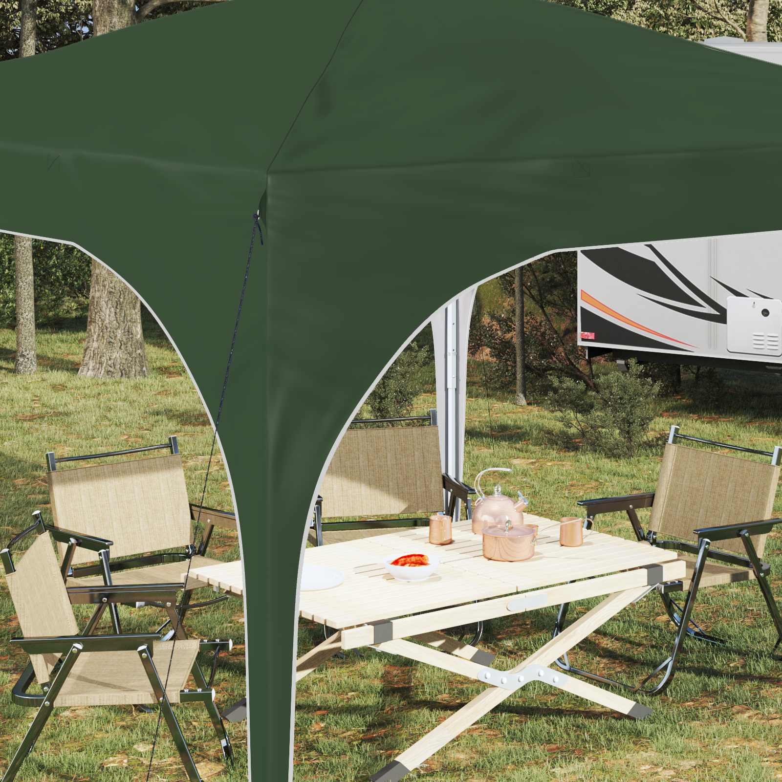 Pop-up Partyzelt 290 x 290 x 245 cm Grün