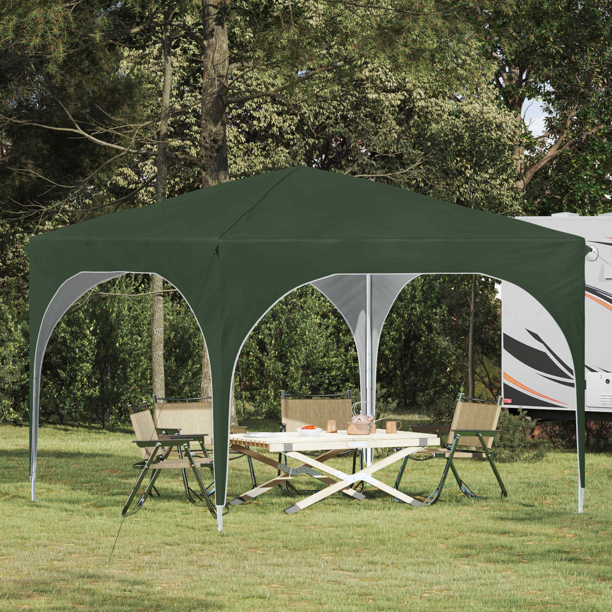 Pop-up Partyzelt 290 x 290 x 245 cm Grün