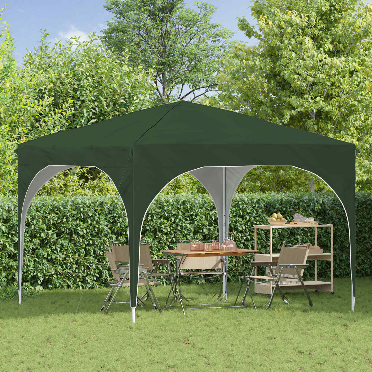 Pop-up Partyzelt 290 x 290 x 245 cm Grün