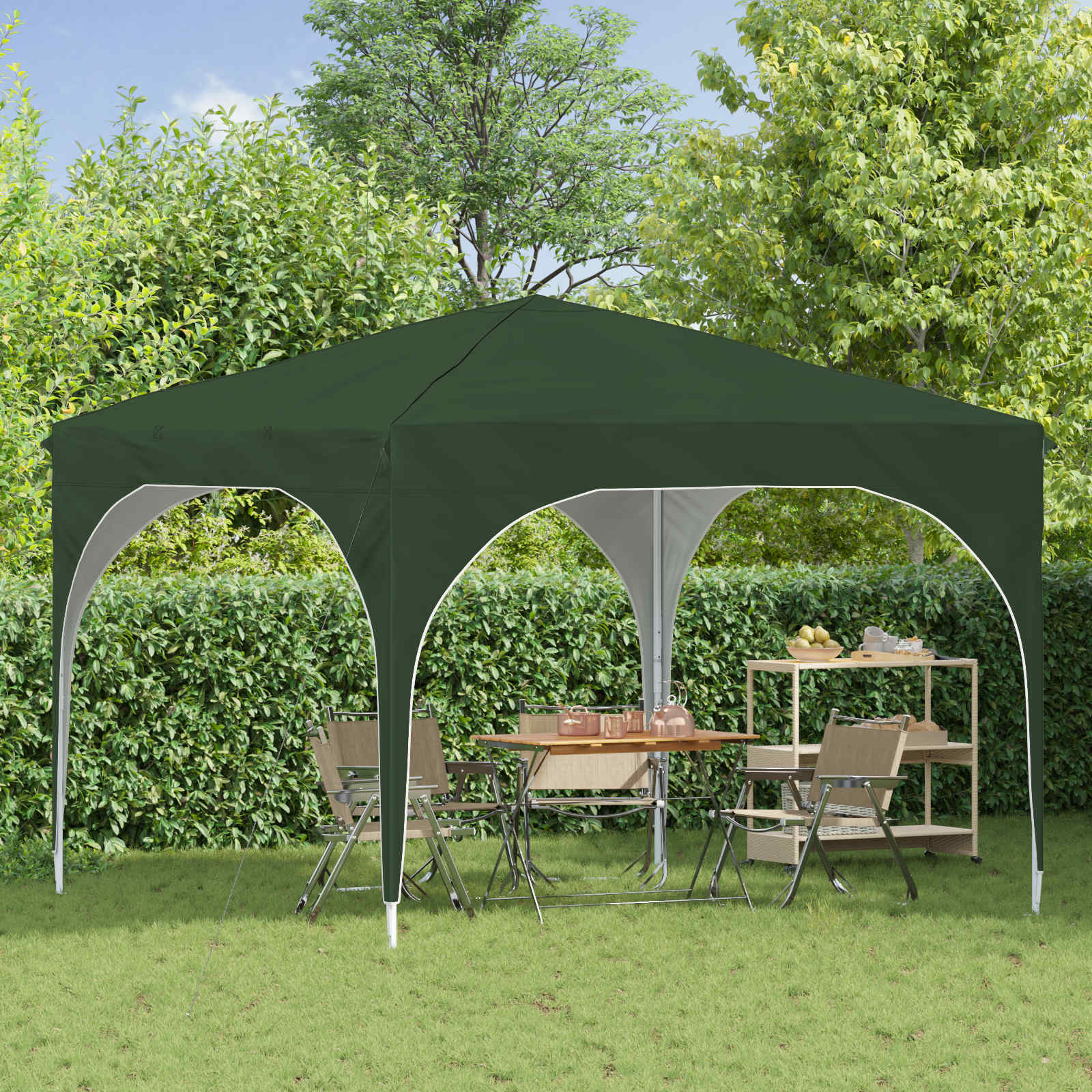 Pop-up Partyzelt 290 x 290 x 245 cm Grün