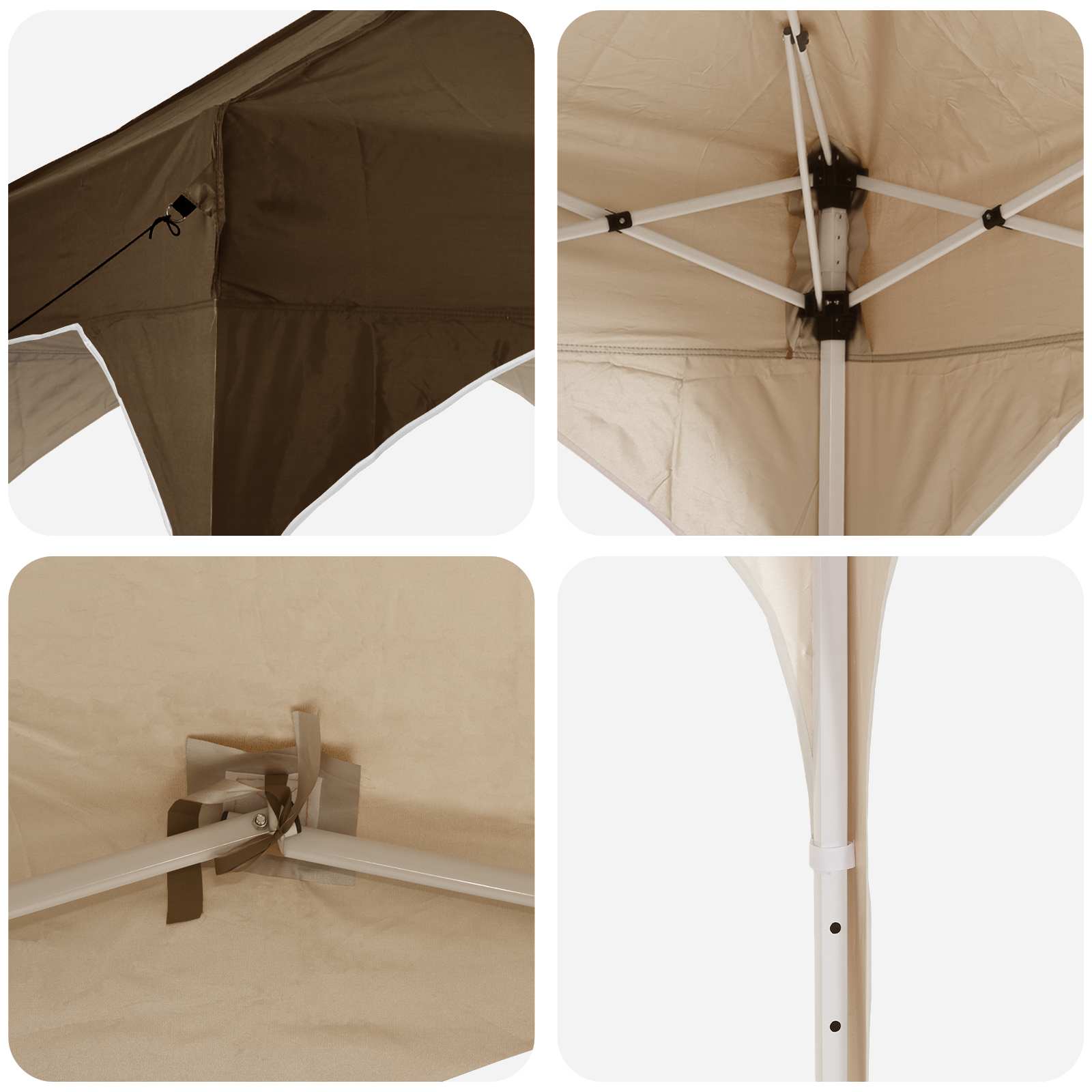 Pop-up Partyzelt 290 x 290 x 245 cm Taupe