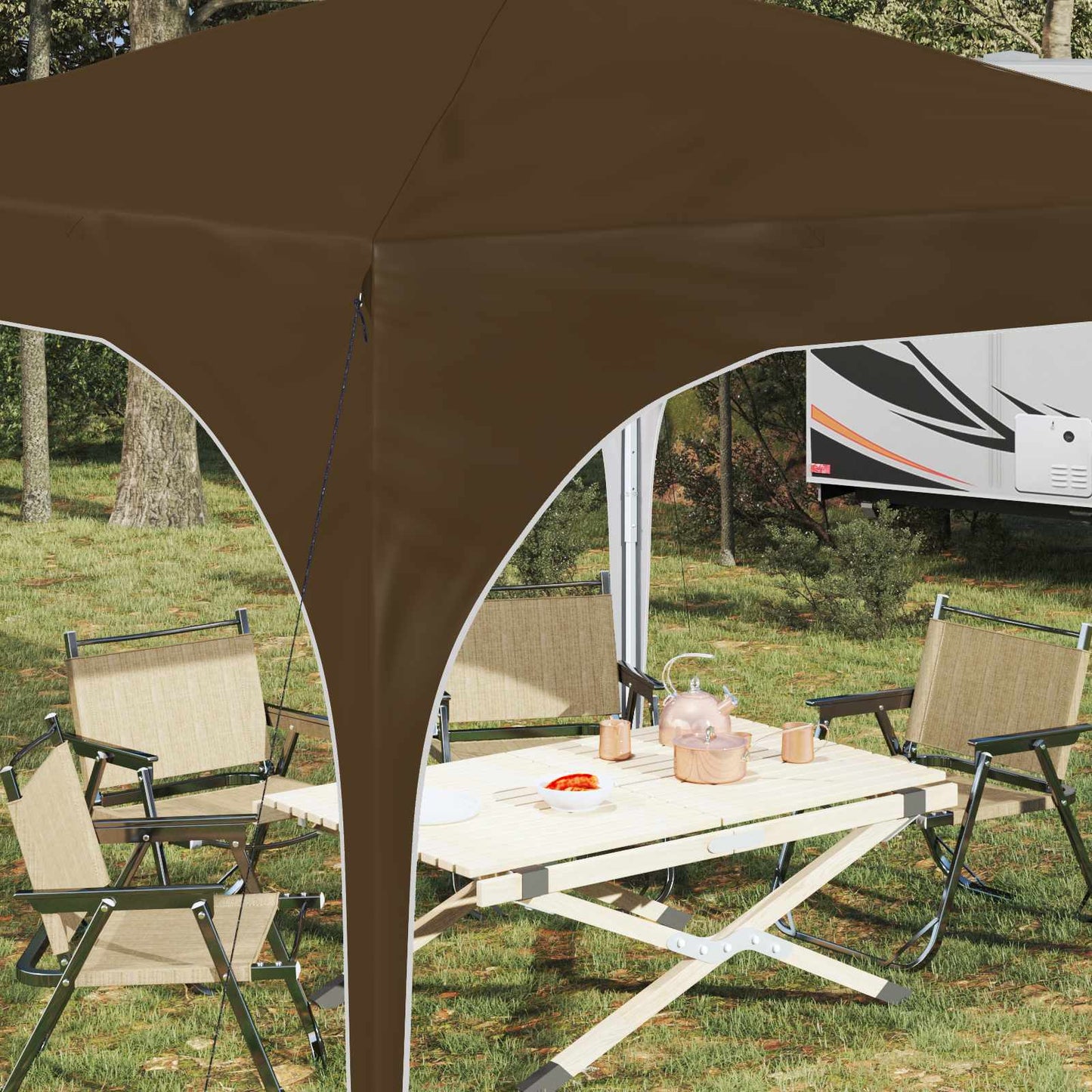 Pop-up Partyzelt 290 x 290 x 245 cm Taupe