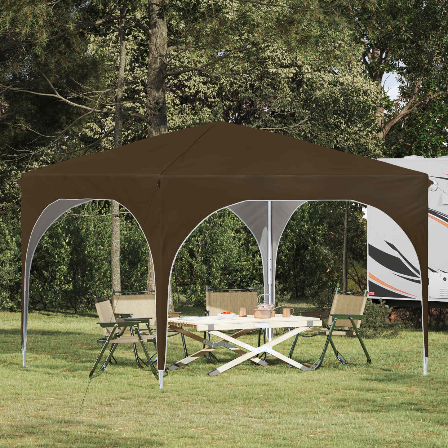 Pop-up Partyzelt 290 x 290 x 245 cm Taupe