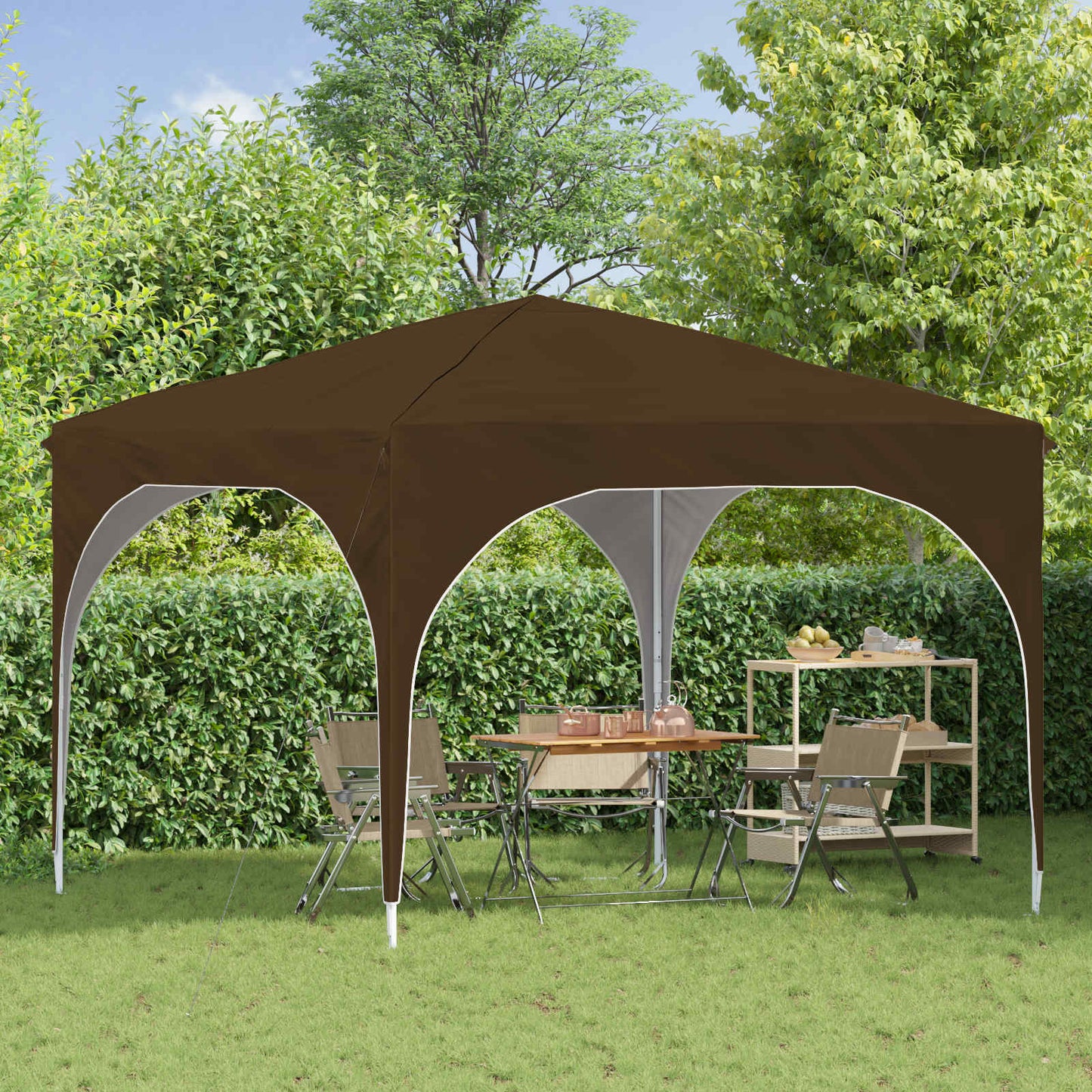 Pop-up Partyzelt 290 x 290 x 245 cm Taupe