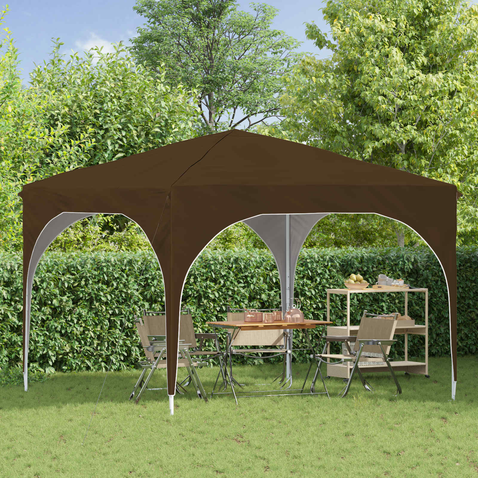 Pop-up Partyzelt 290 x 290 x 245 cm Taupe