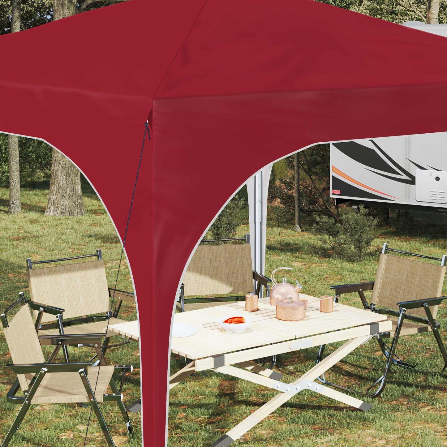 Pop-up Partyzelt 290 x 290 x 245 cm Bordeauxrot