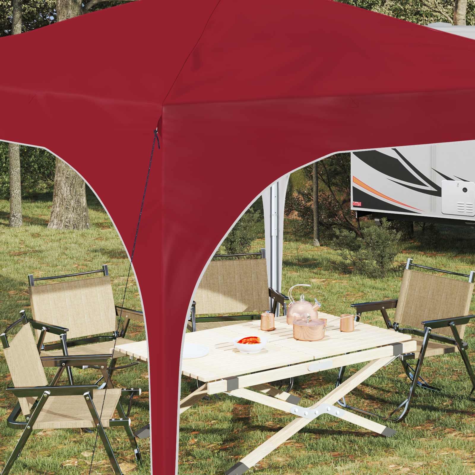 Pop-up Partyzelt 290 x 290 x 245 cm Bordeauxrot