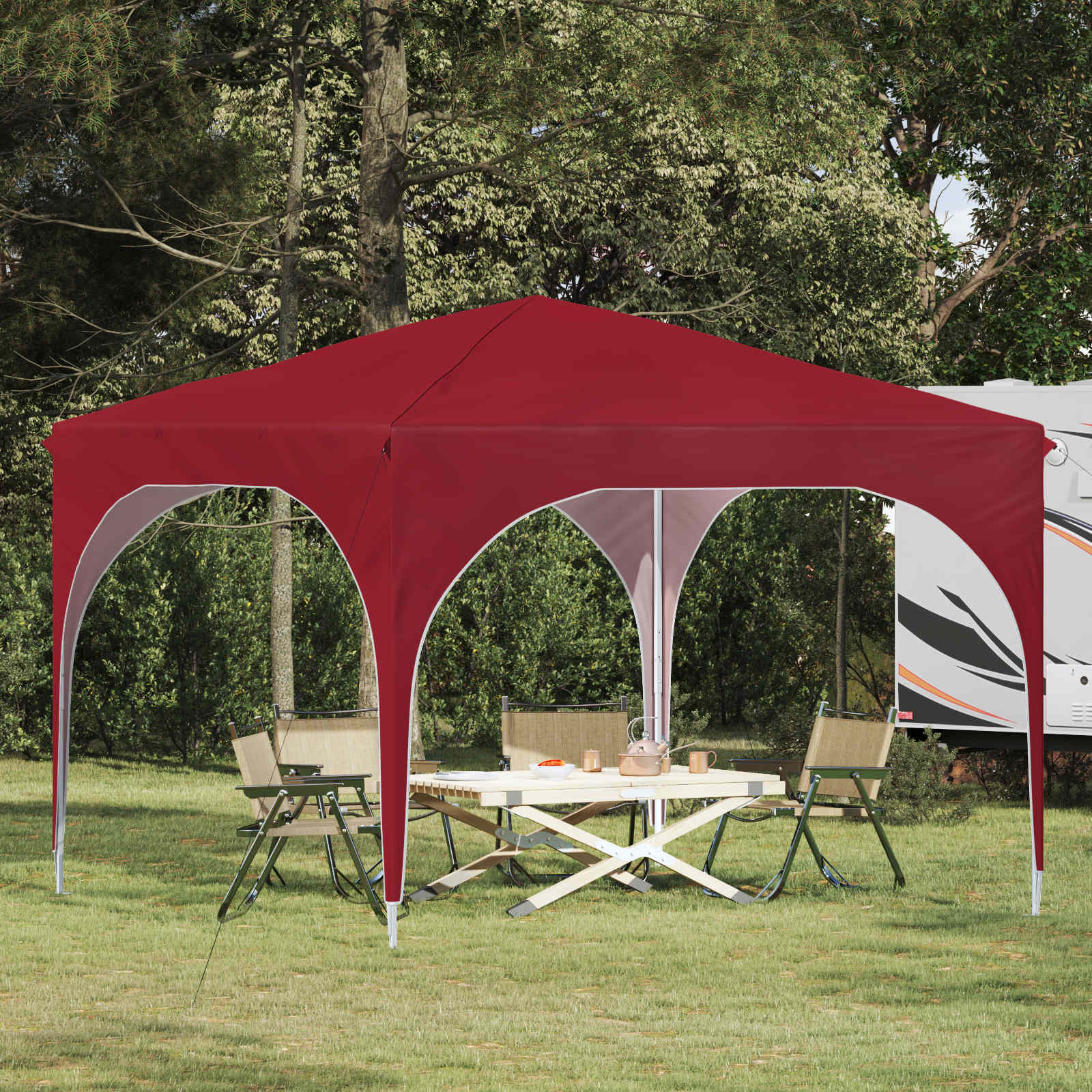 Pop-up Partyzelt 290 x 290 x 245 cm Bordeauxrot