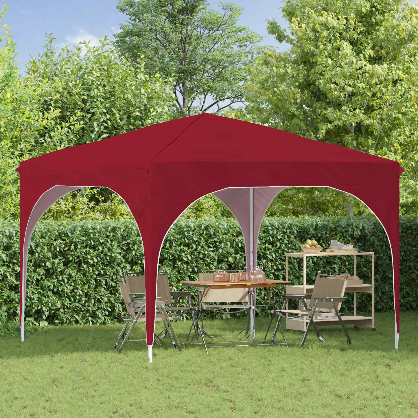 Pop-up Partyzelt 290 x 290 x 245 cm Bordeauxrot
