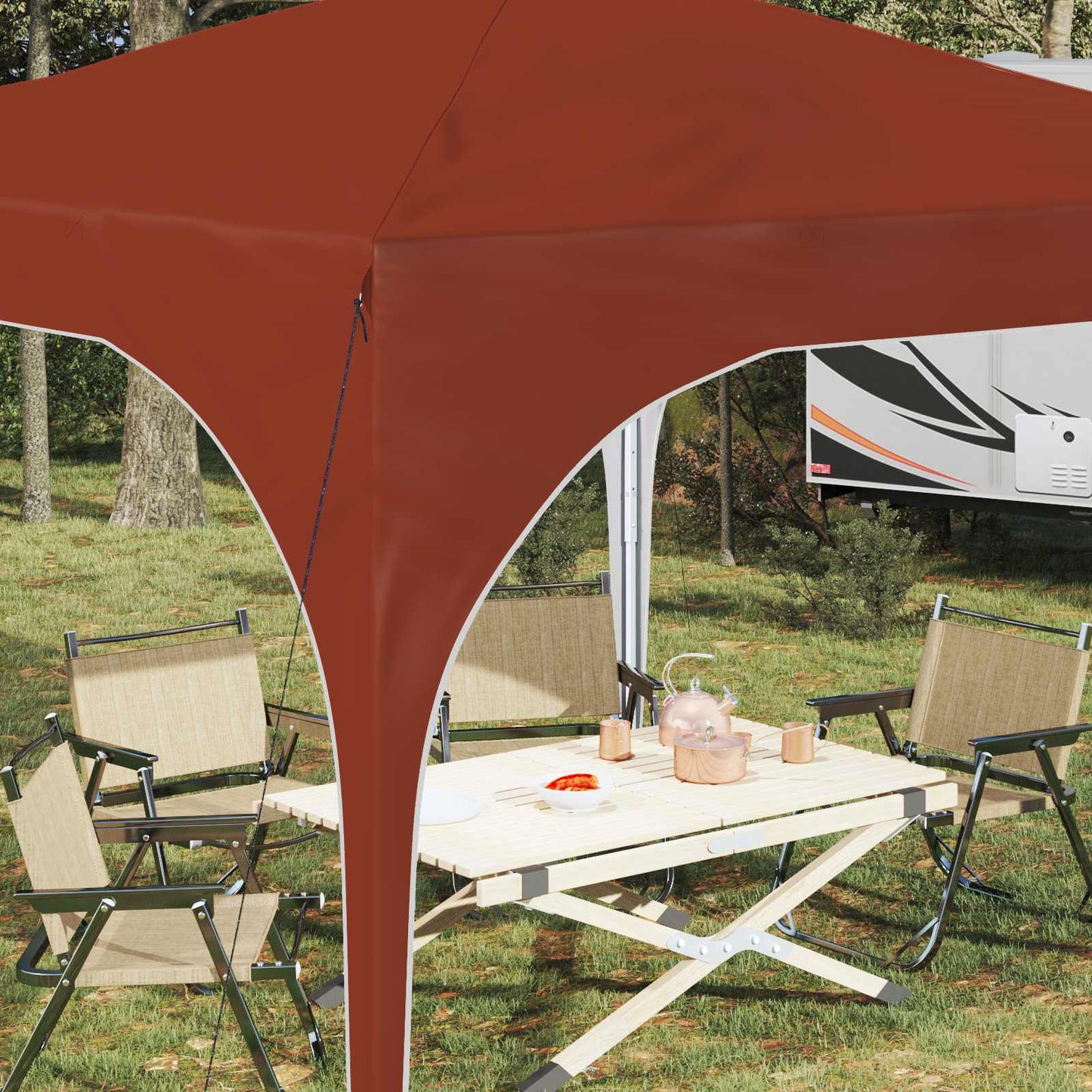 Pop-up Partyzelt 290 x 290 x 245 cm Terrakotta