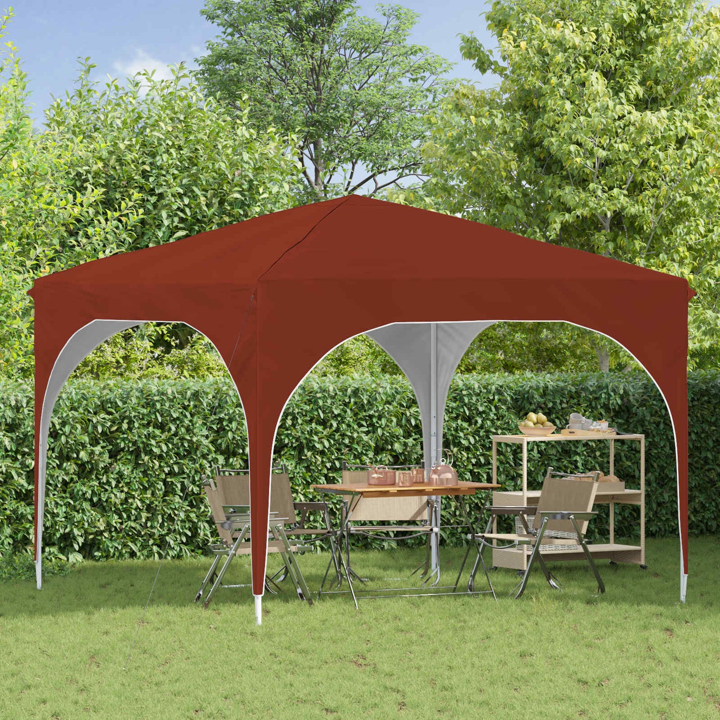 Pop-up Partyzelt 290 x 290 x 245 cm Terrakotta