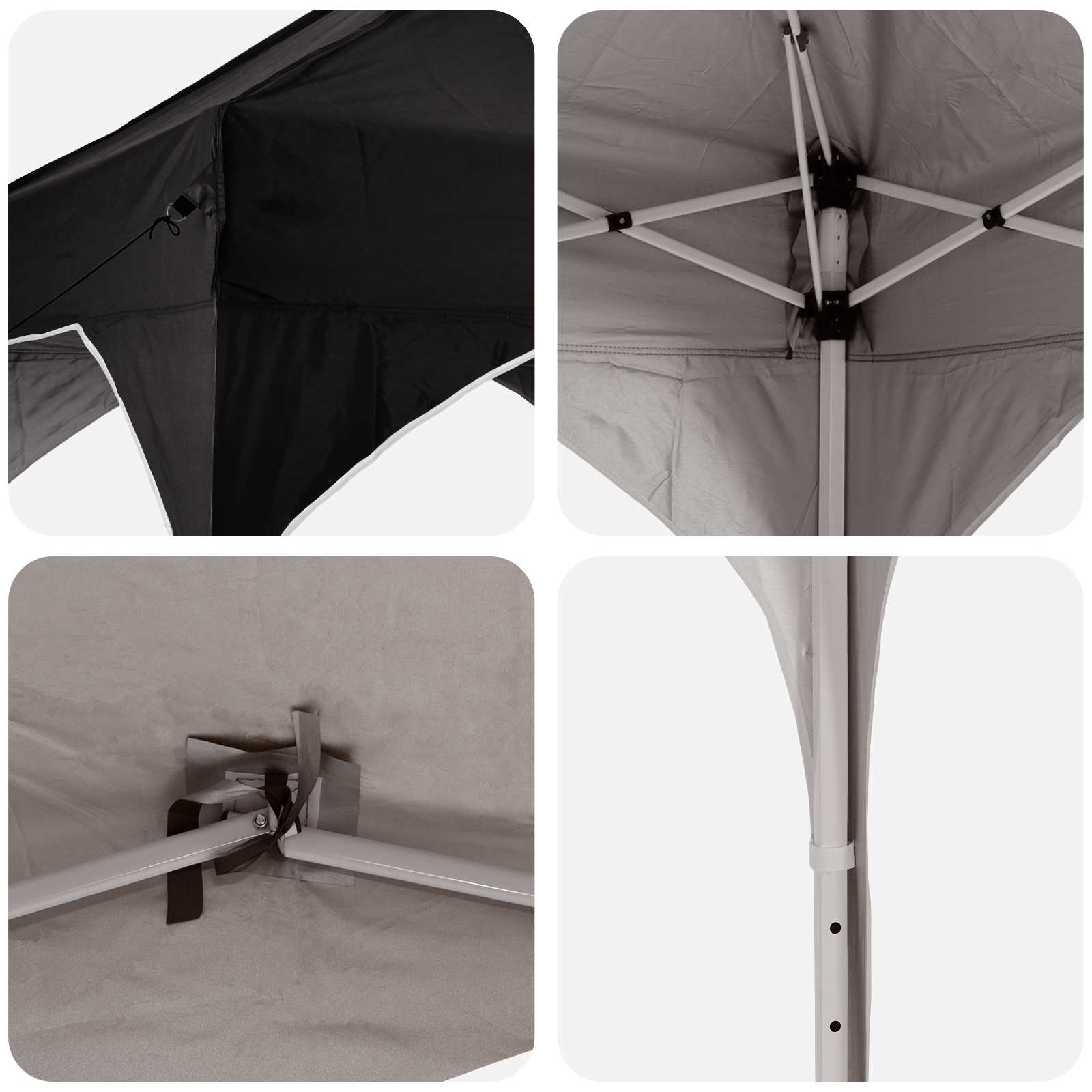 Pop-up Partyzelt 290 x 290 x 245 cm Schwarz
