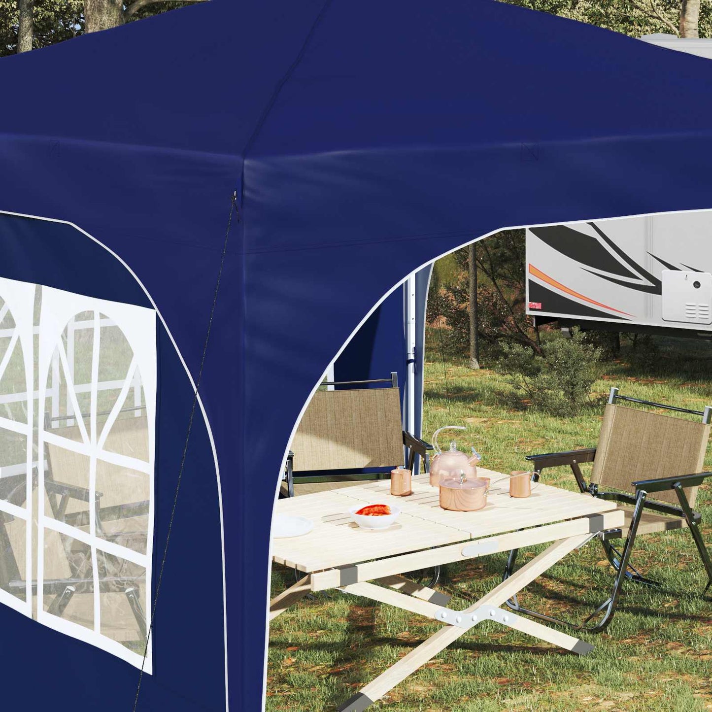 Pop-up Partyzelt 290 x 290 x 245 cm Blau