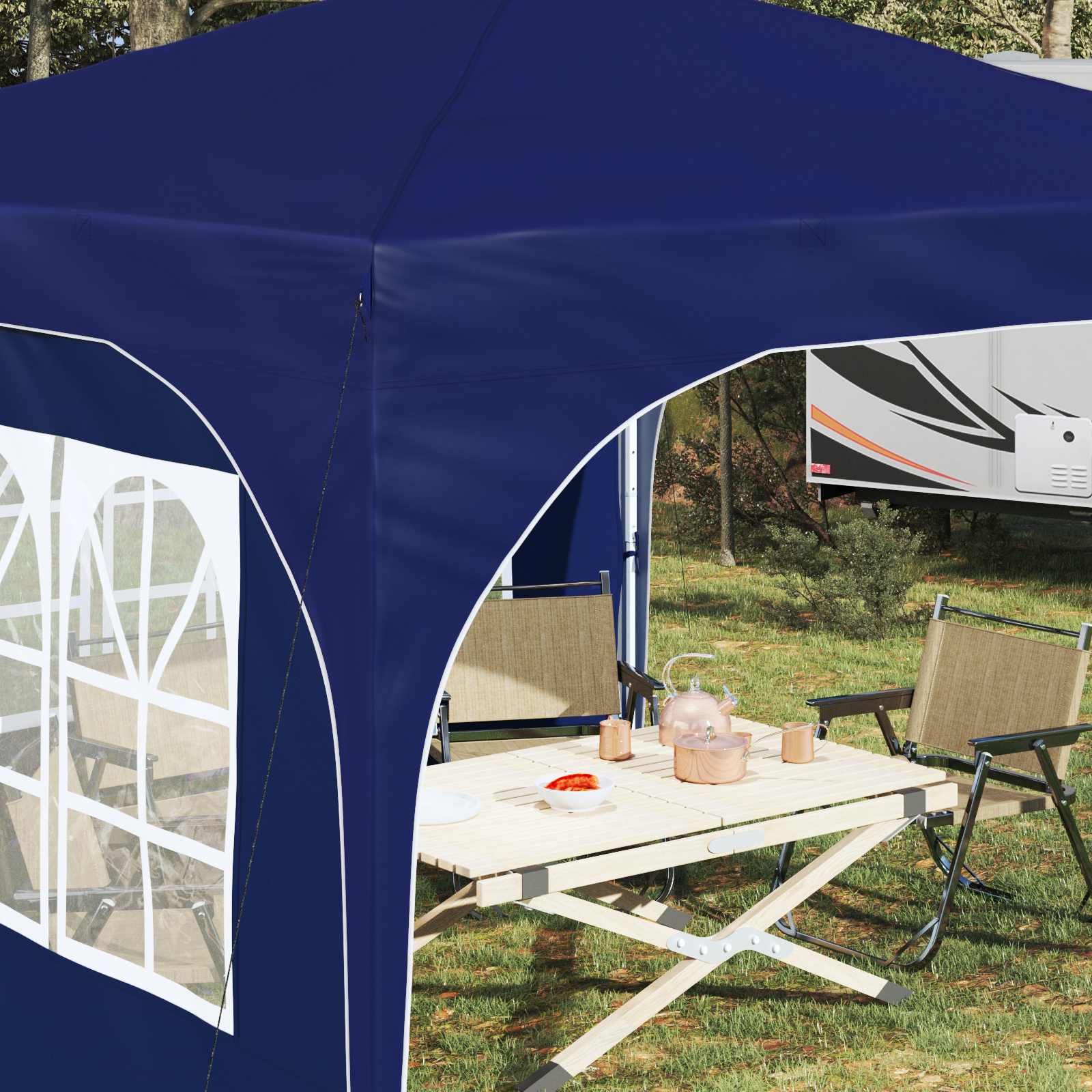 Pop-up Partyzelt 290 x 290 x 245 cm Blau