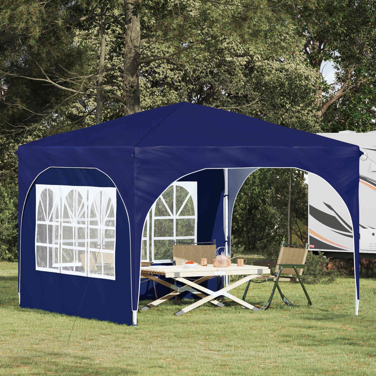 Pop-up Partyzelt 290 x 290 x 245 cm Blau