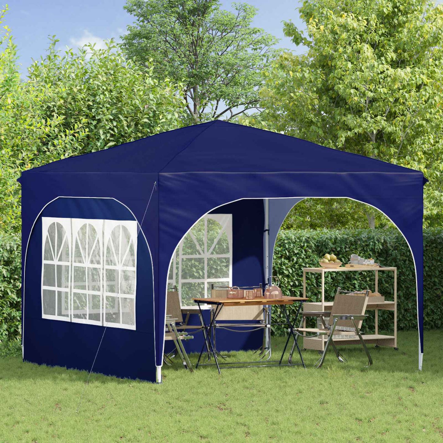 Pop-up Partyzelt 290 x 290 x 245 cm Blau