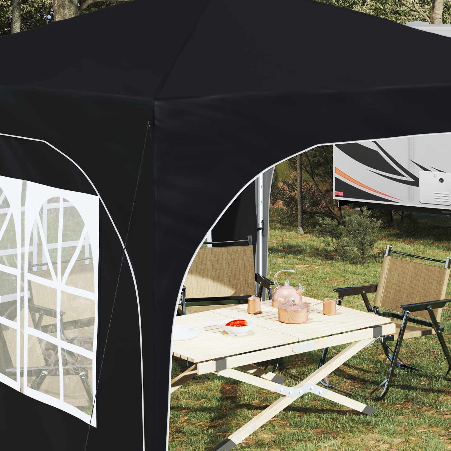 Pop-up Partyzelt 290 x 290 x 245 cm Antrazit