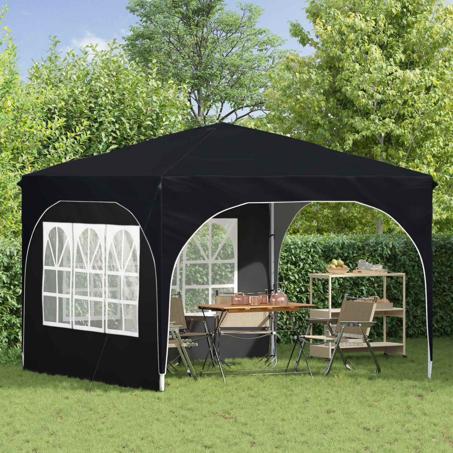 Pop-up Partyzelt 290 x 290 x 245 cm Antrazit