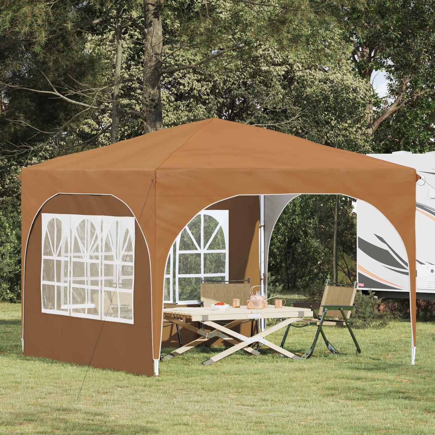 Pop-up Partyzelt 290 x 290 x 245 cm Beige