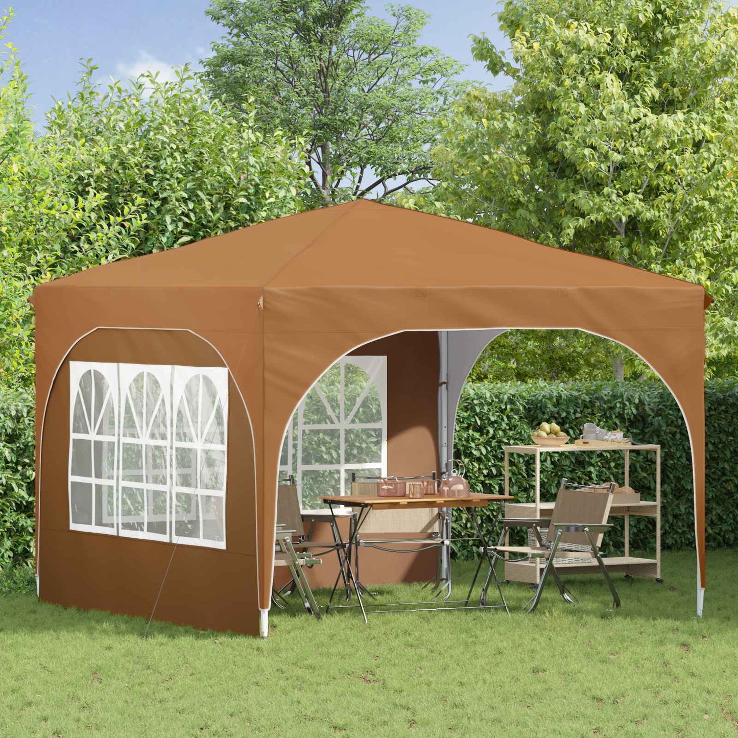 Pop-up Partyzelt 290 x 290 x 245 cm Beige