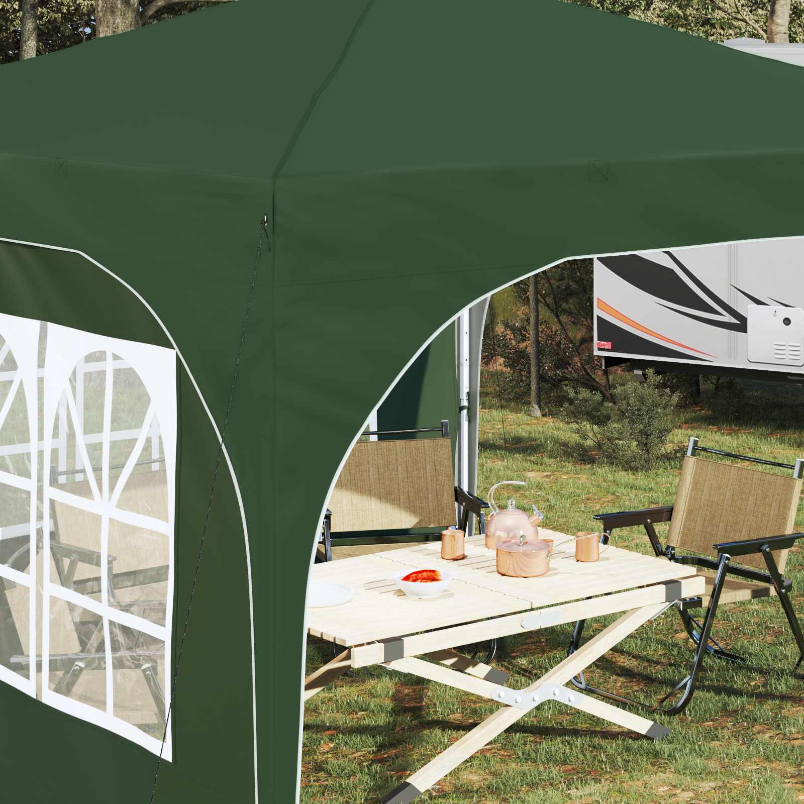 Pop-up Partyzelt 290 x 290 x 245 cm Grün