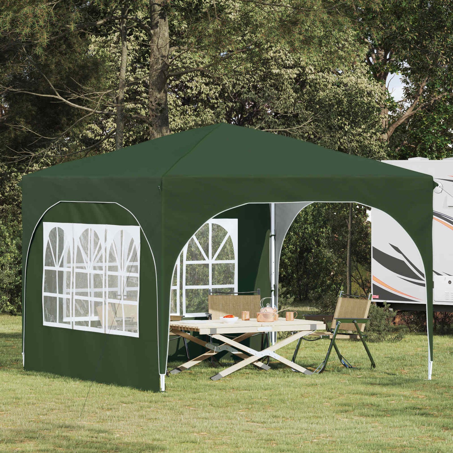 Pop-up Partyzelt 290 x 290 x 245 cm Grün