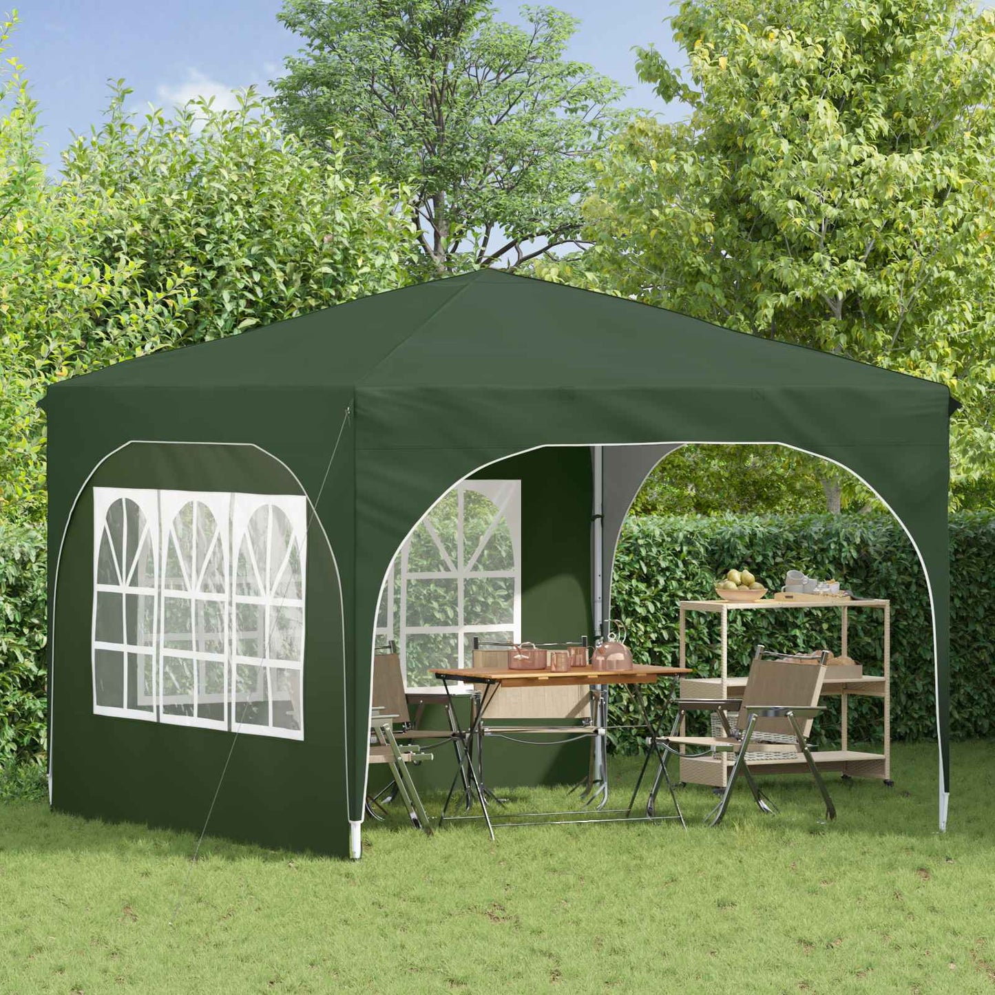 Pop-up Partyzelt 290 x 290 x 245 cm Grün